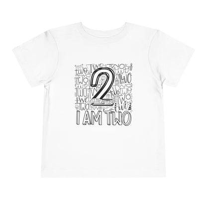 I Am Two Typography Toddler Tee