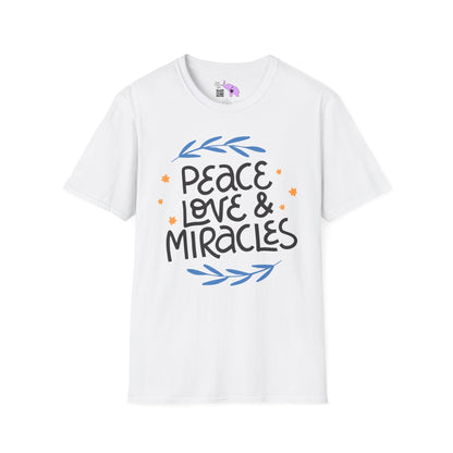 Hanukkah Peace Love & Miracles 2 Adult T-shirt