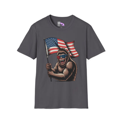 Patriotic Bigfoot Adult T-shirt