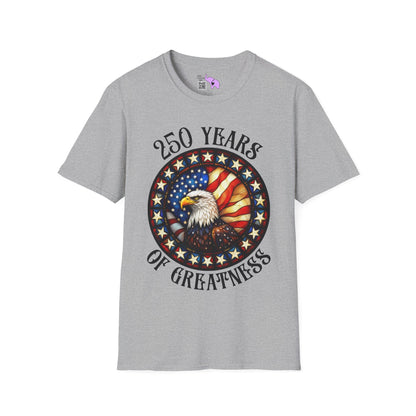 250 Years of Greatness (Stained Glass Eagle) Adult T-shirt