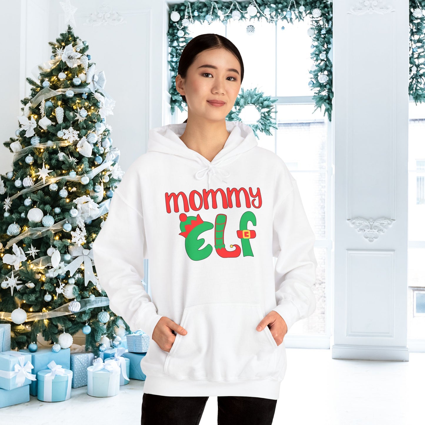 Mommy Elf Adult Heavy Blend™ Hoodie