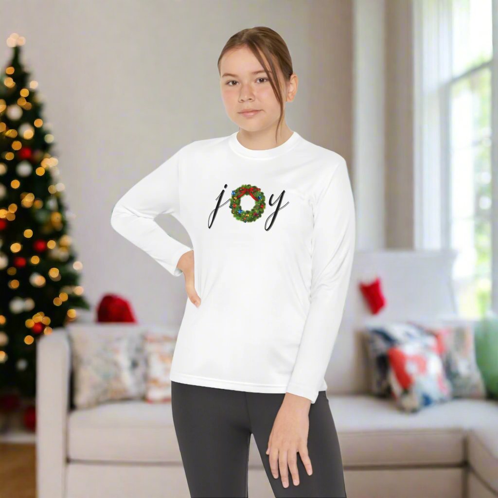 Joy w/Wreath Youth Long Sleeve Tee