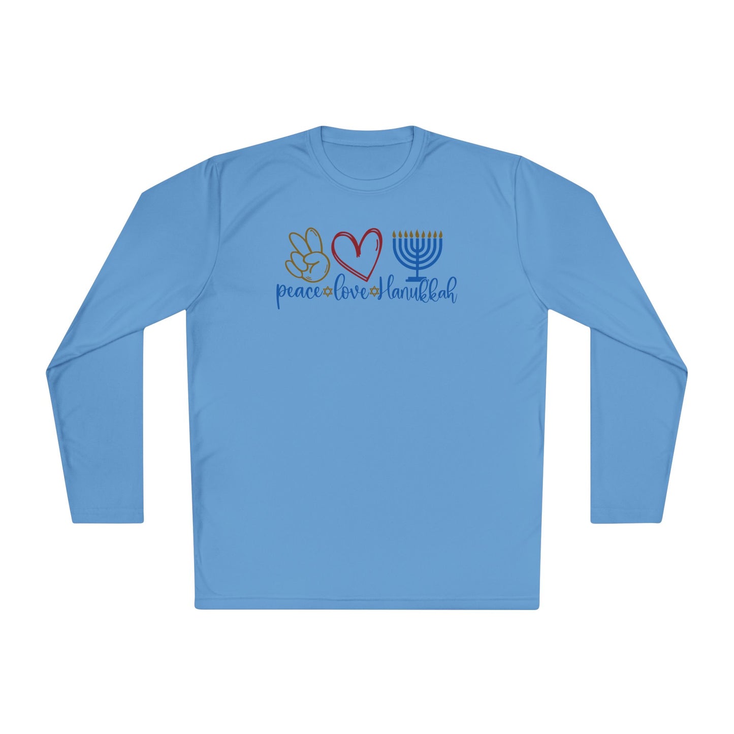 Peace Love Hanukkah Adult Long Sleeve Tee
