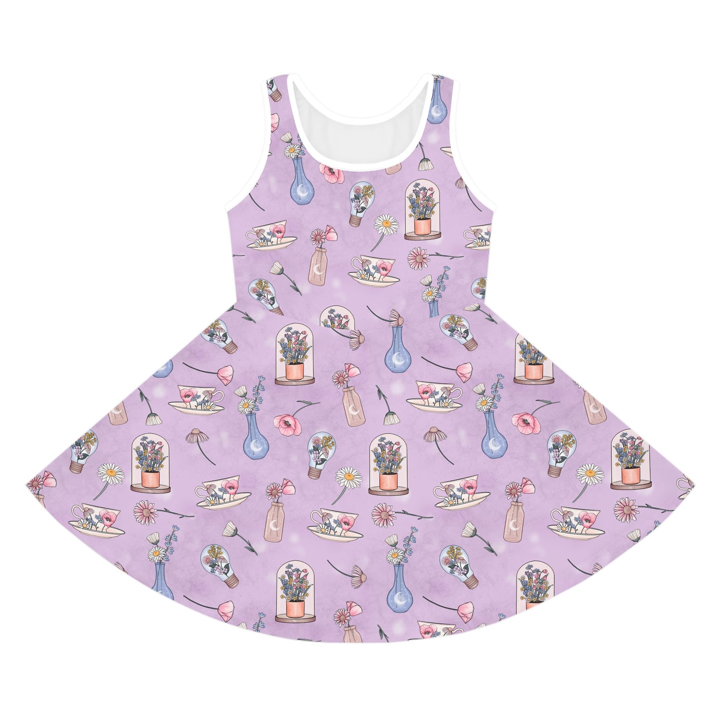 Purple Wildflowers Sleeveless Sundress