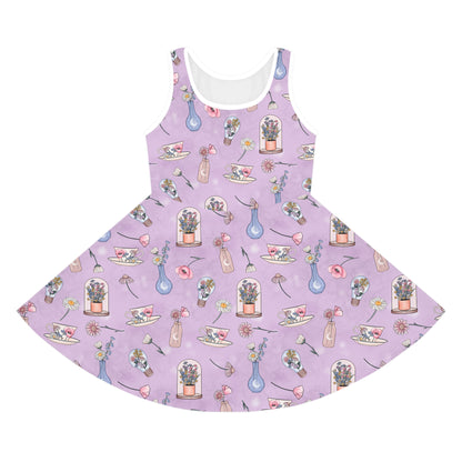 Purple Wildflowers Sleeveless Sundress