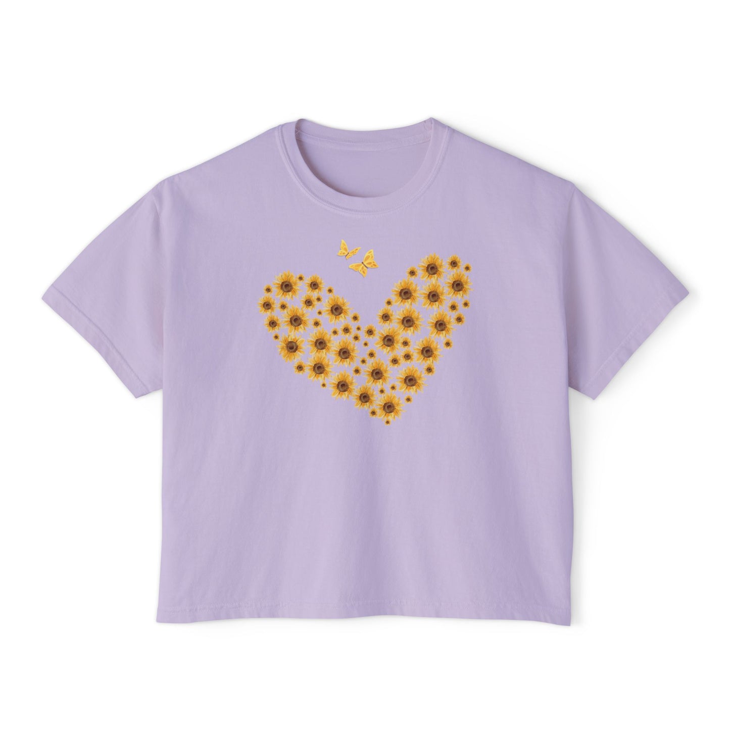 Sunflower Heart & Butterflies Women's Boxy Tee