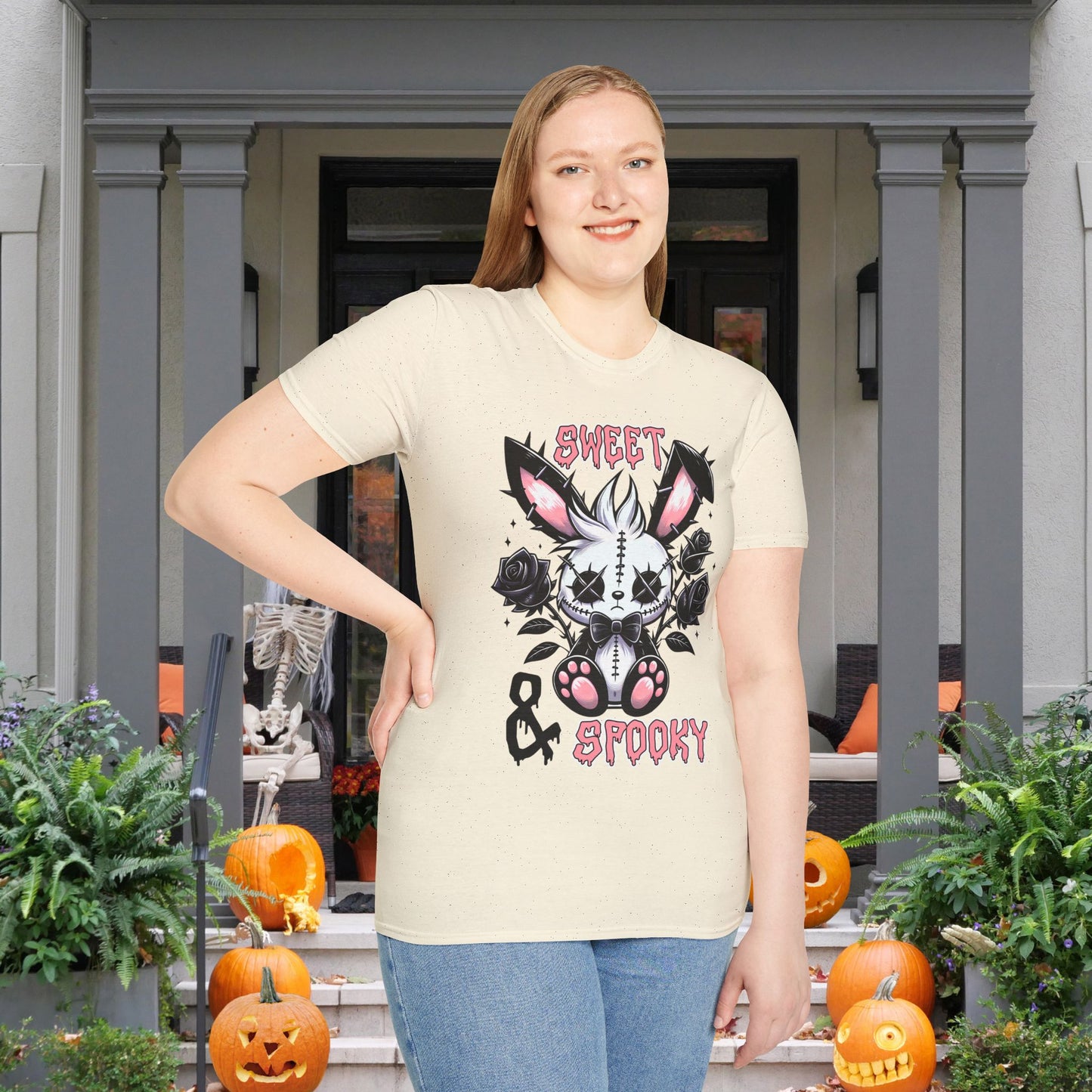 Sweet & Spooky Voodoo Bunny Adult T-shirt