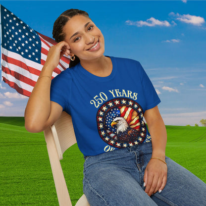 250 Years of Greatness (Stained Glass Eagle) Adult T-shirt