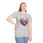 Colorful Flowers/Heart Kitten T-shirt