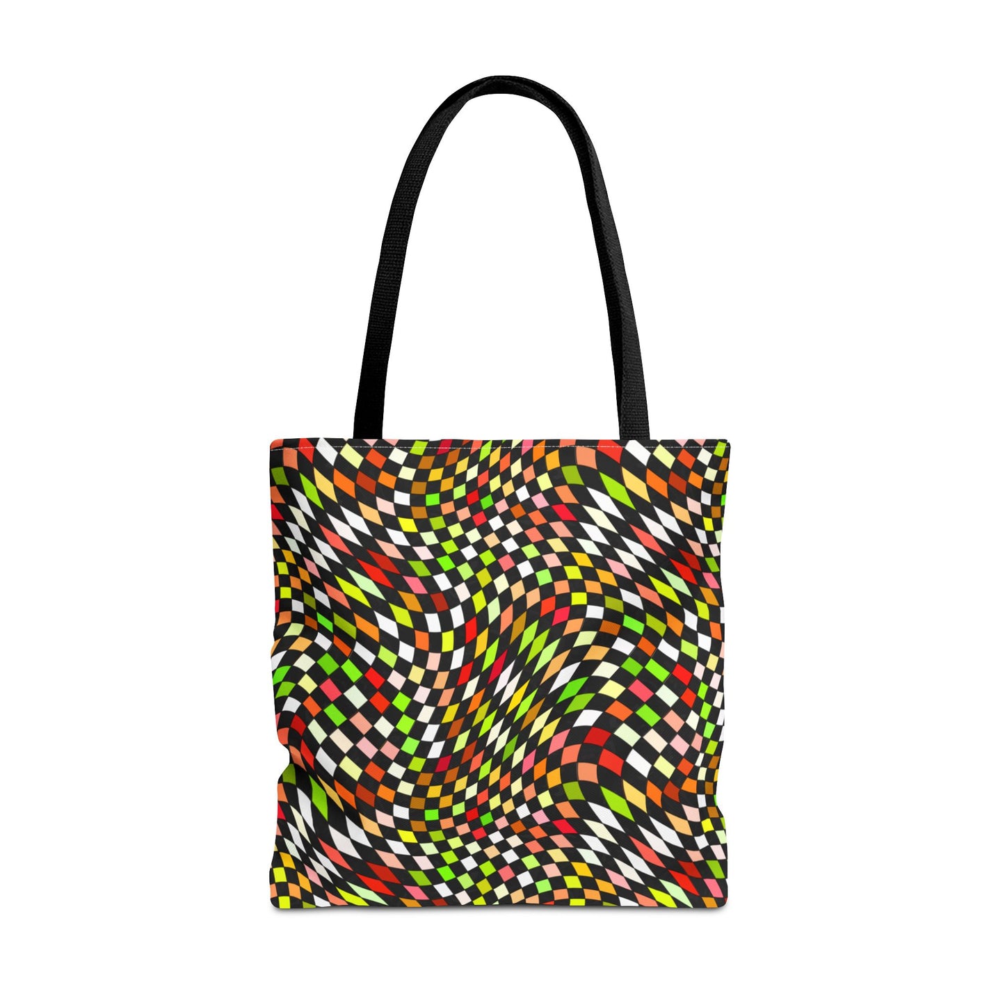 Warped Yellow/Green Checkered Canvas Tote Bag