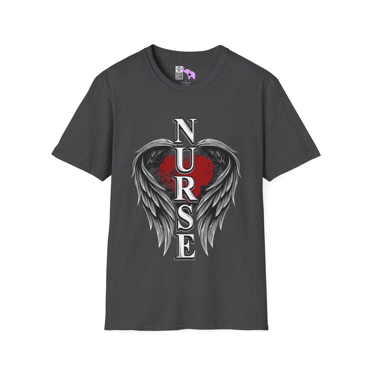 Nurse Heart & Angel Wings Adult T-shirt