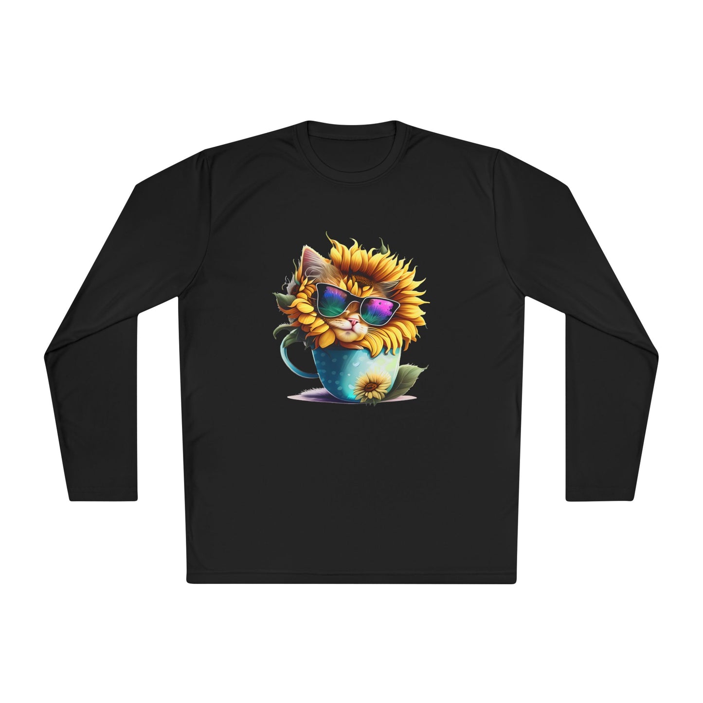 Cool Sunflower Kitten 1 Adult Long Sleeve Tee