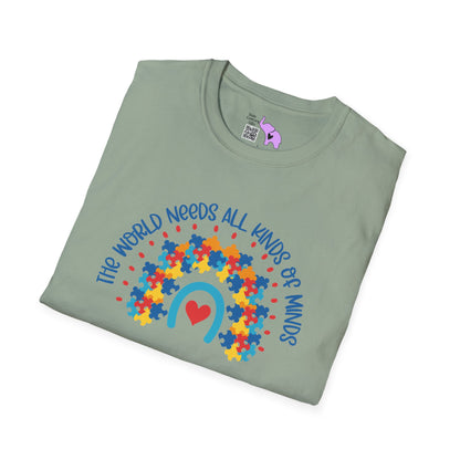 The World Needs All Kinds Of Minds (Autism) Adult T-shirt