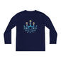 Star & Flame Hanukkah Youth Long Sleeve Tee
