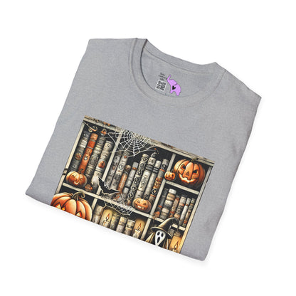 Spooky Book Shelf Adult T-shirt