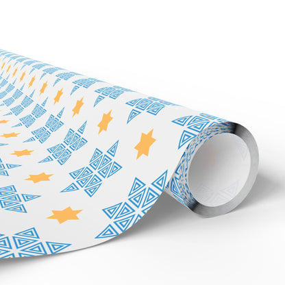 Blue/Gold Star of David Hanukkah Wrapping Paper