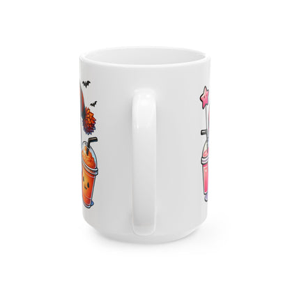 Cute Ghost Ceramic Mug, (11oz, 15oz)