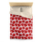 Crimson Poinsettia Sketch Microfiber Duvet Cover