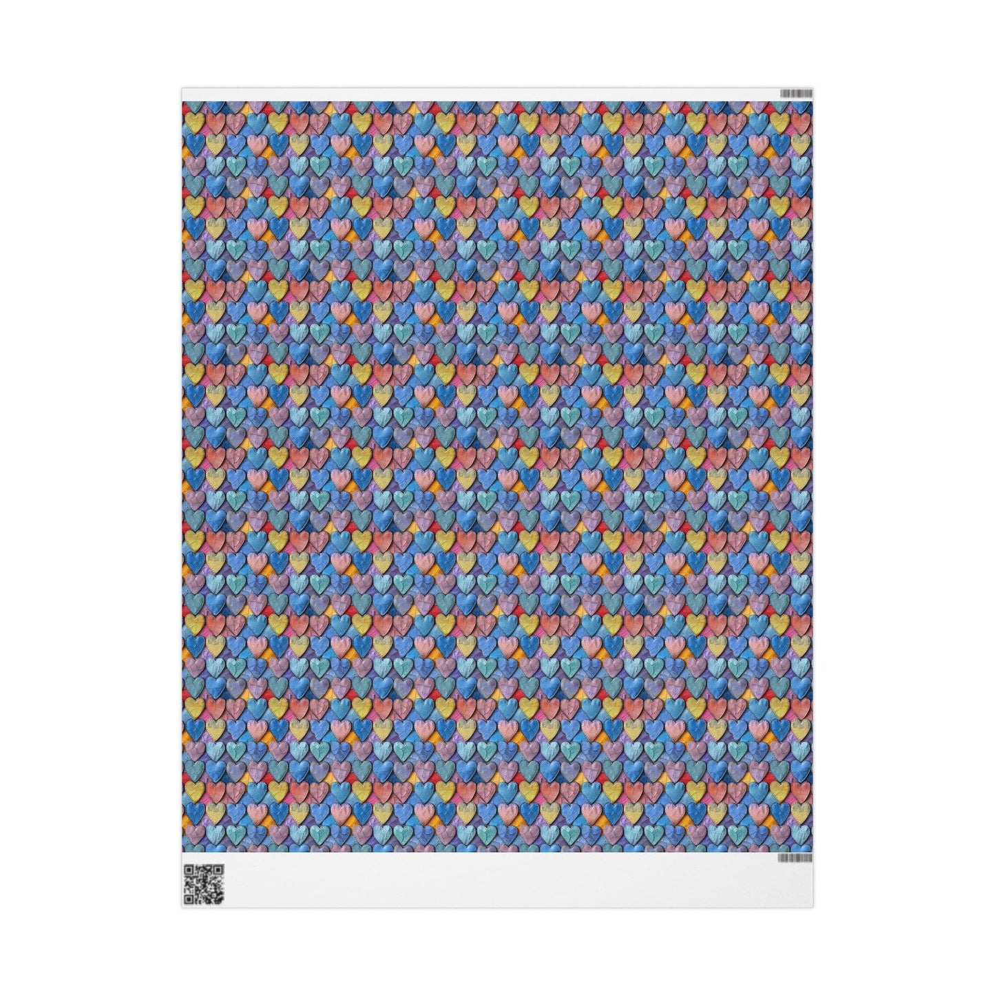 Color Pop Leather Hearts Wrapping Paper