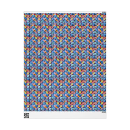 Color Pop Leather Hearts Wrapping Paper