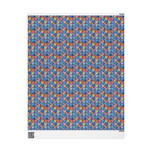 Color Pop Leather Hearts Wrapping Paper