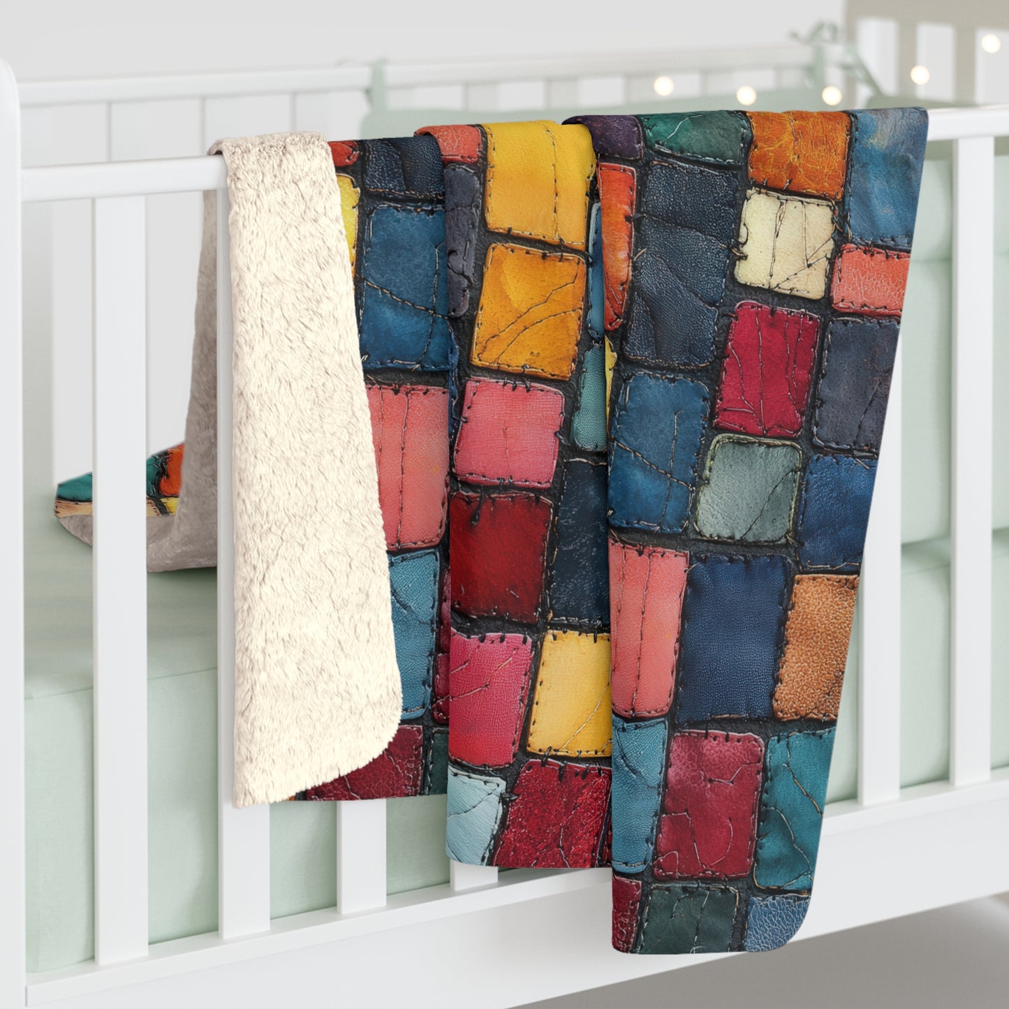 Patch Pop Sherpa Fleece Blanket