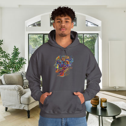 Colorful Paisley Woman Profile Heavy Blend™ Hooded Sweatshirt