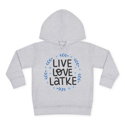 Hanukkah Live Love Latkes Toddler Pullover Fleece Hoodie