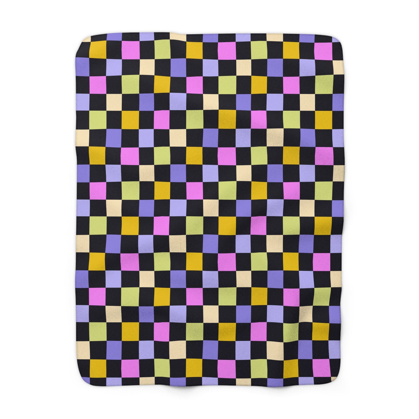 Joyful Checkerboard Fleece Blanket