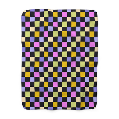 Joyful Checkerboard Fleece Blanket