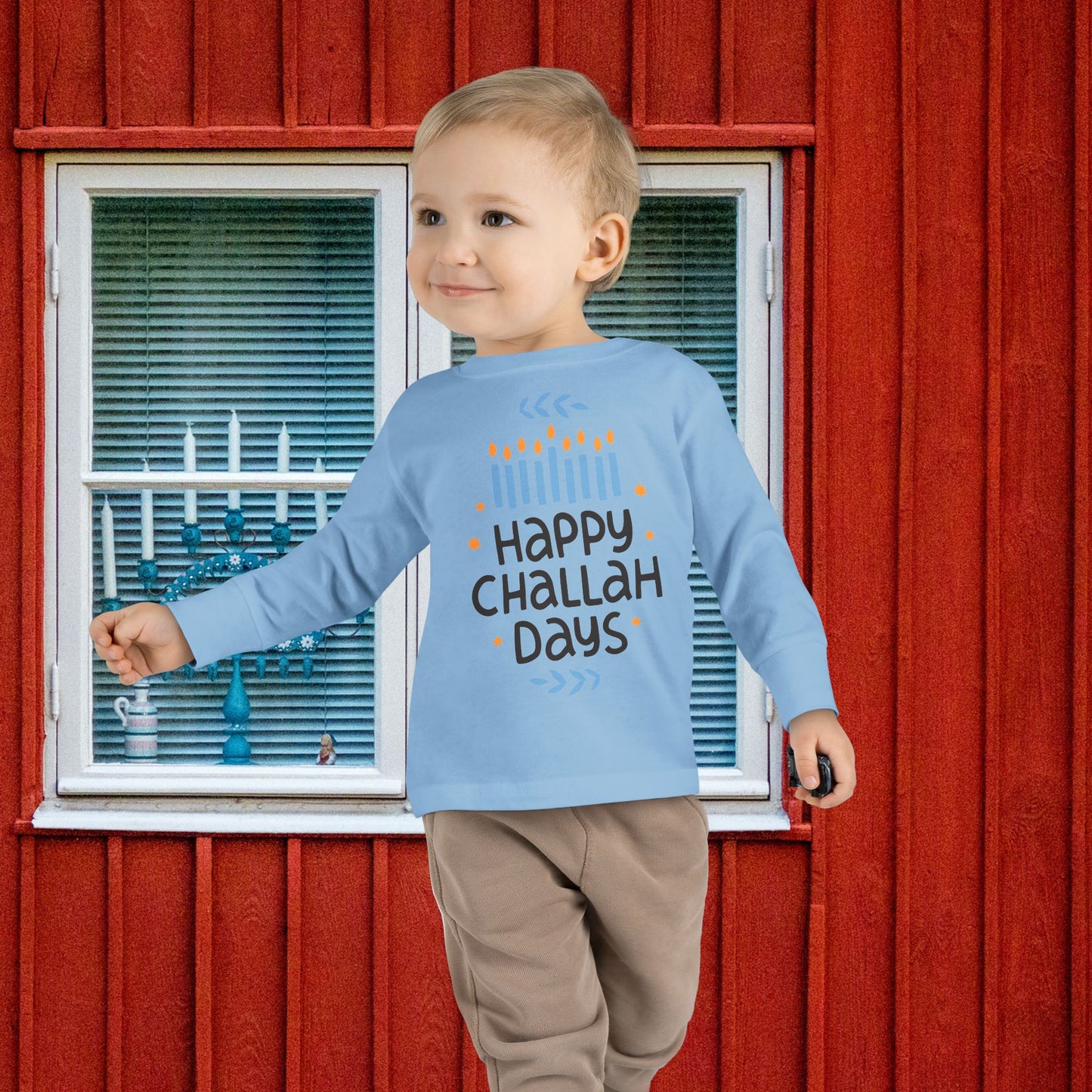 Happy Challah Days Toddler Long Sleeve Tee