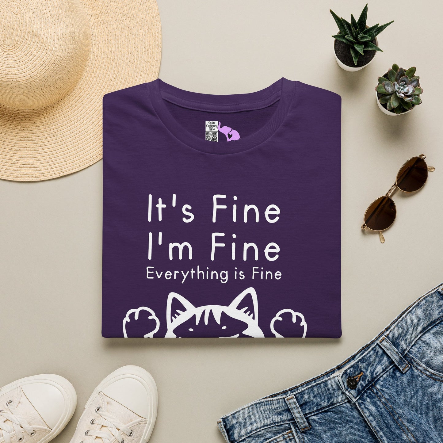 It's Fine I'm Fine Everything's Fine (Cat) Adult T-shirt