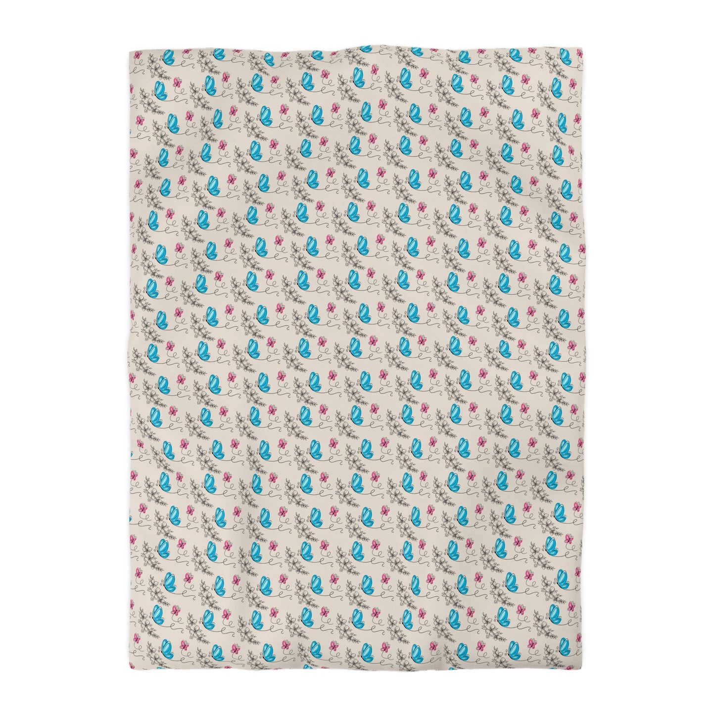 Butterfly Doodles Microfiber Duvet Cover