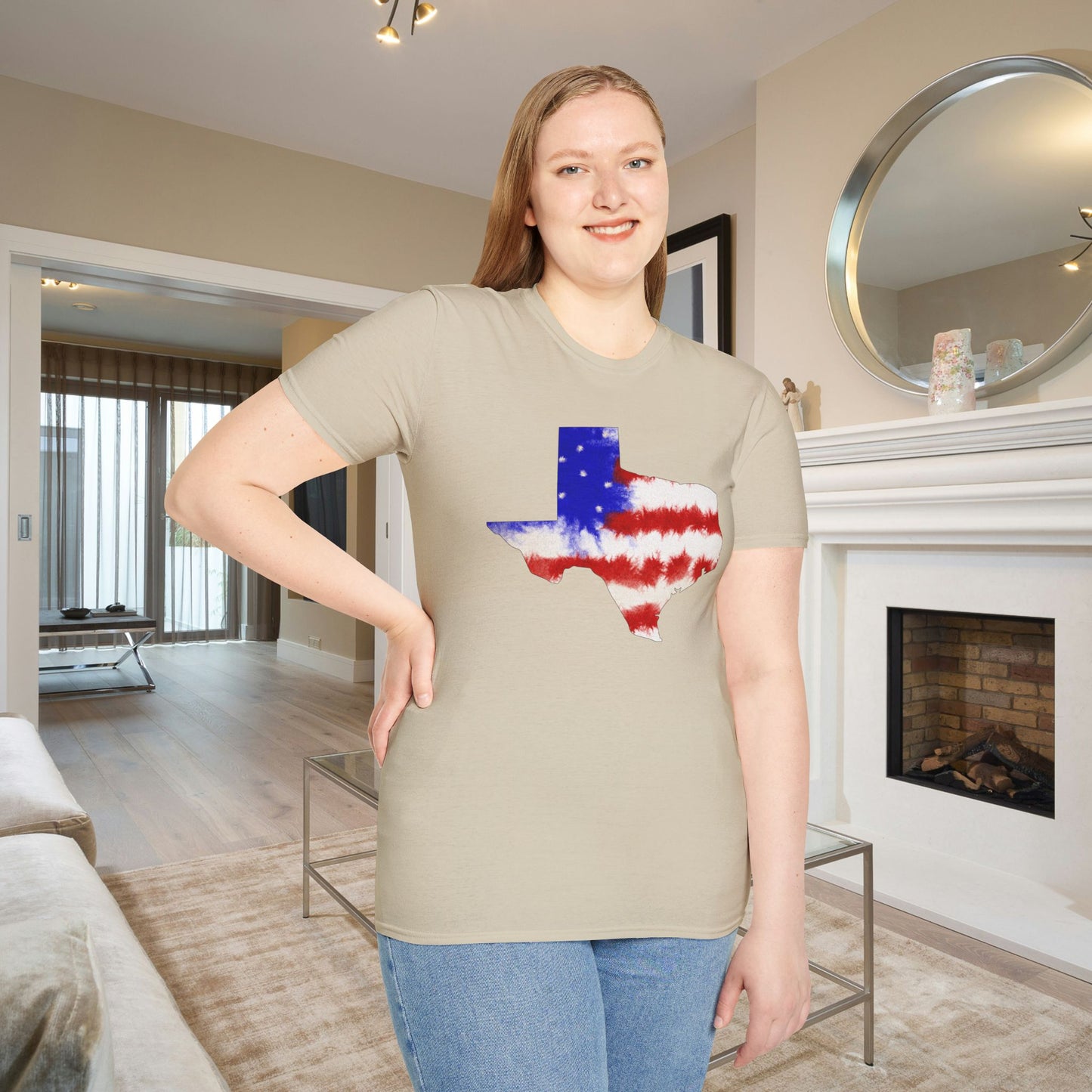 Texas American Tie Dye Flag Adult T-shirt