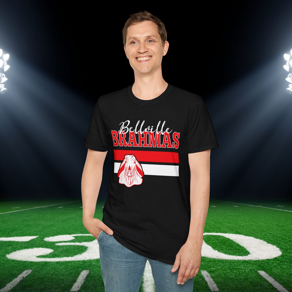 Ballville Brahmas w/Mascot & Stripes Adult T-shirt