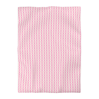 Dreamy Rose Gingham Microfiber Duvet Cover