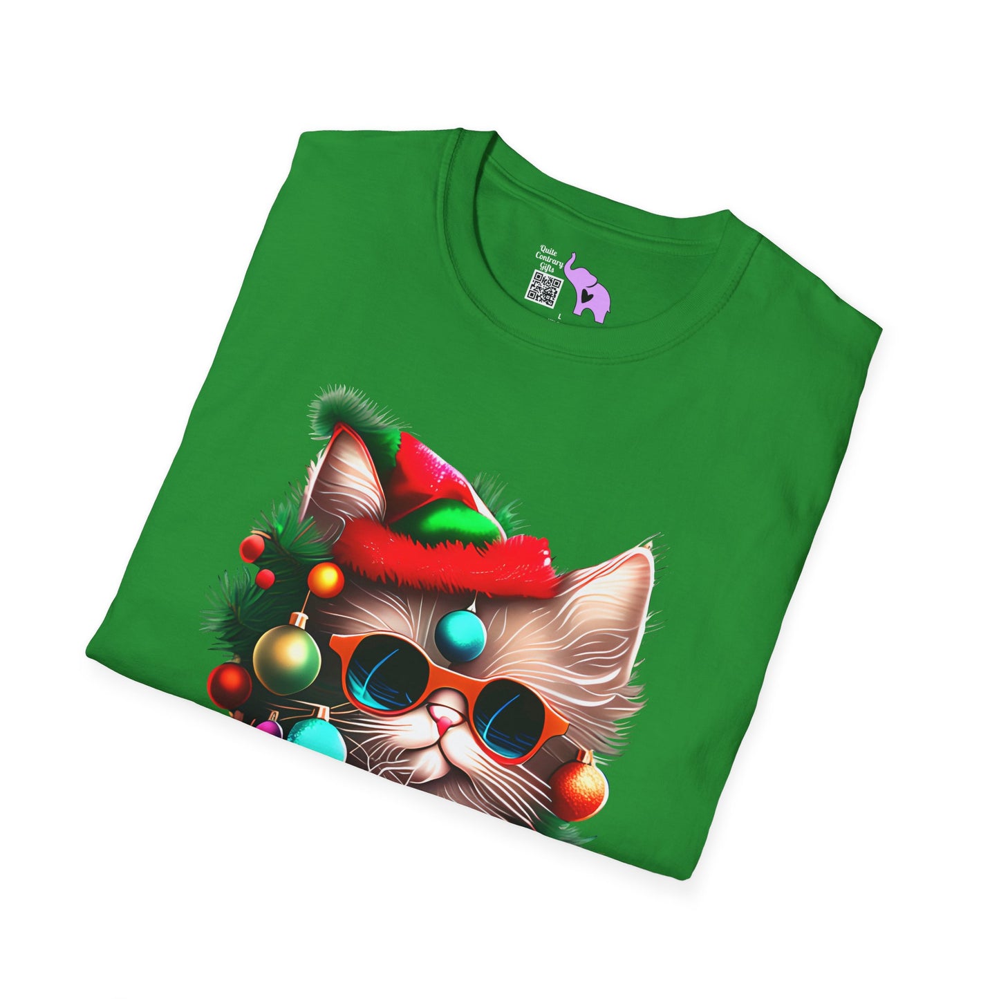Christmas Tree Kitten Adult T-shirt