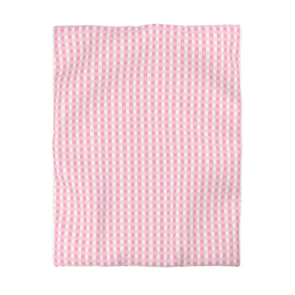 Dreamy Rose Gingham Microfiber Duvet Cover
