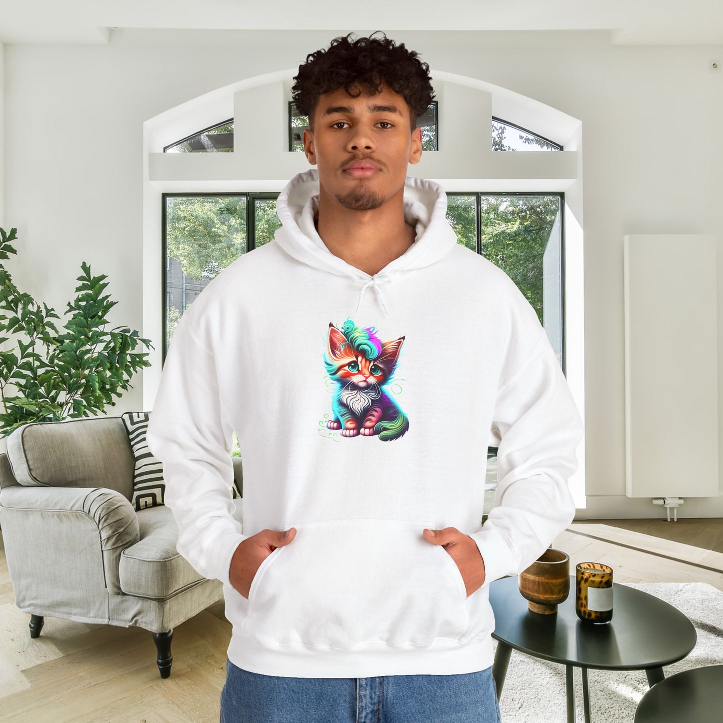 Cute Colorful Kitten 2 Heavy Blend™ Hooded Sweatshirt