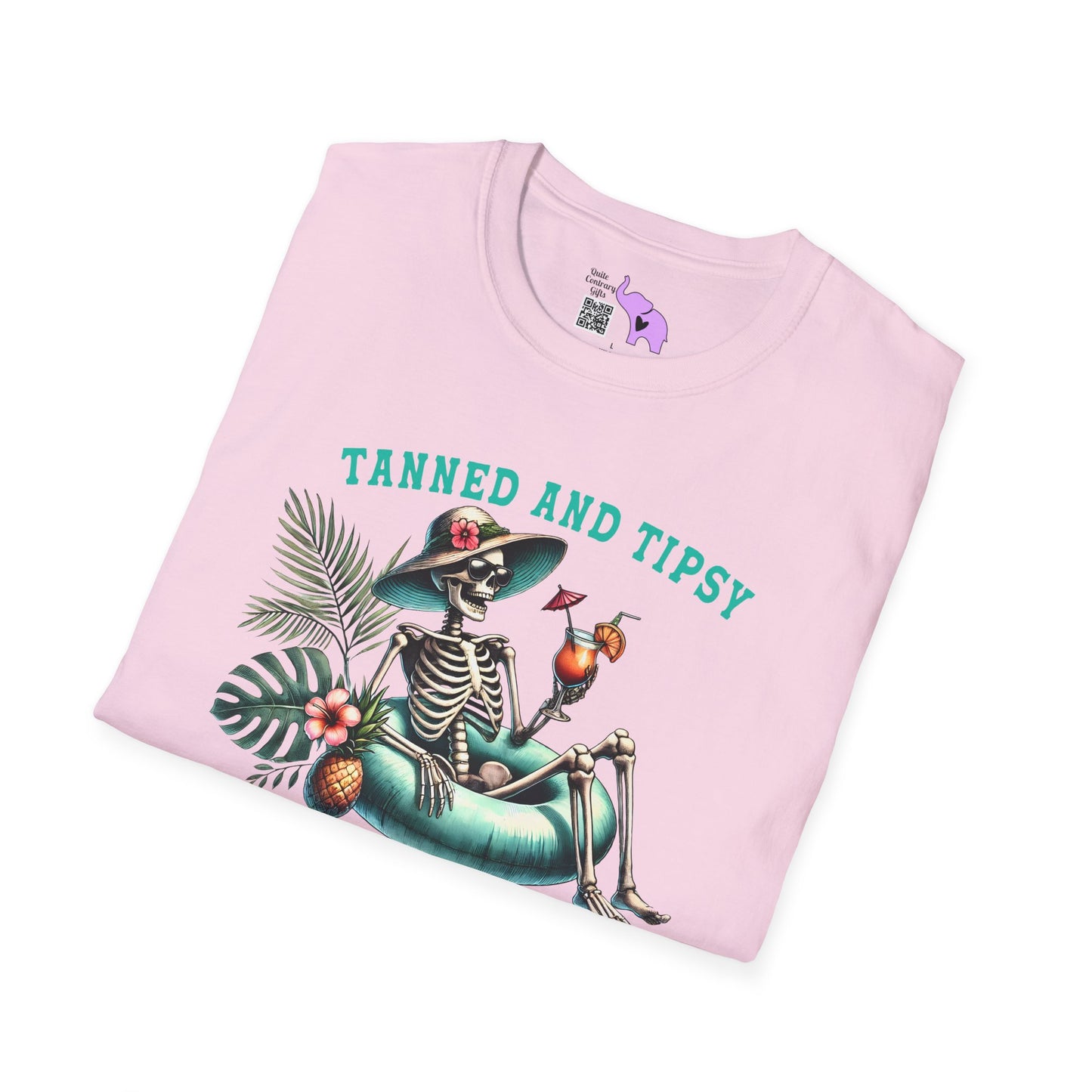 Tanned & Tipsy Skeleton Adult T-shirt