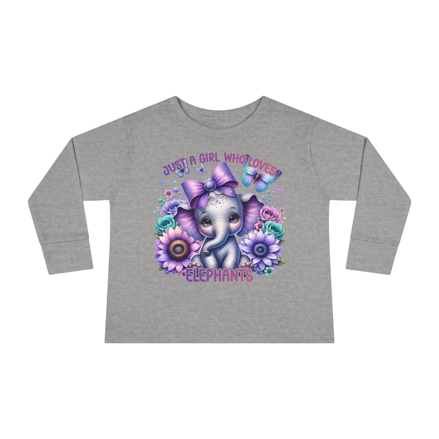 Just A Girl Who Loves Elephants Toddler Long Sleeve Tee