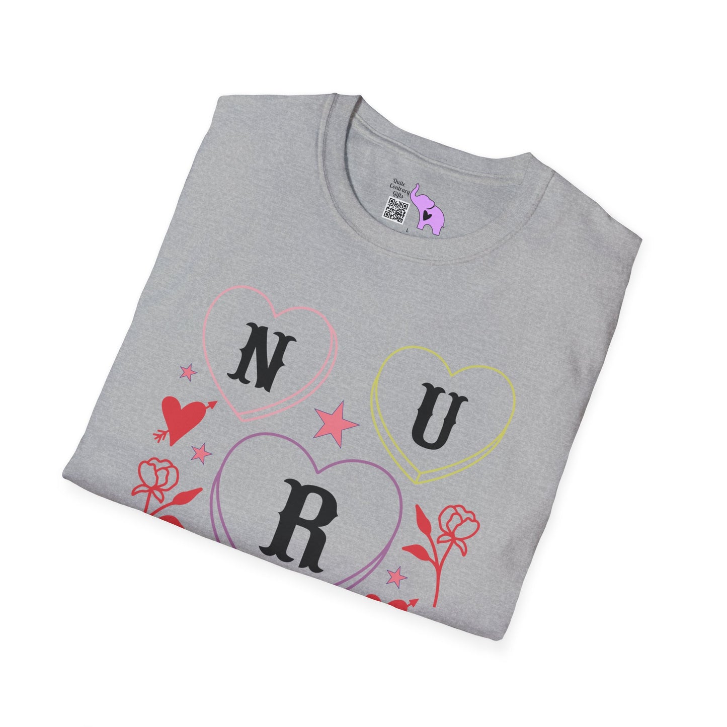 ""Nurse Candy Hearts Adult T-shirt