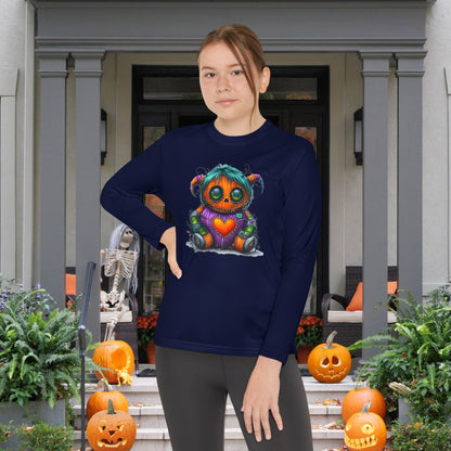 Patchwork Pumpkin Heart Youth Long Sleeve Tee