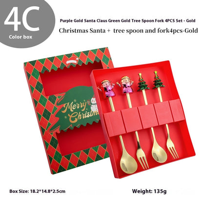 Holiday Cheer Fork & Spoon Sets - Gold or Silver