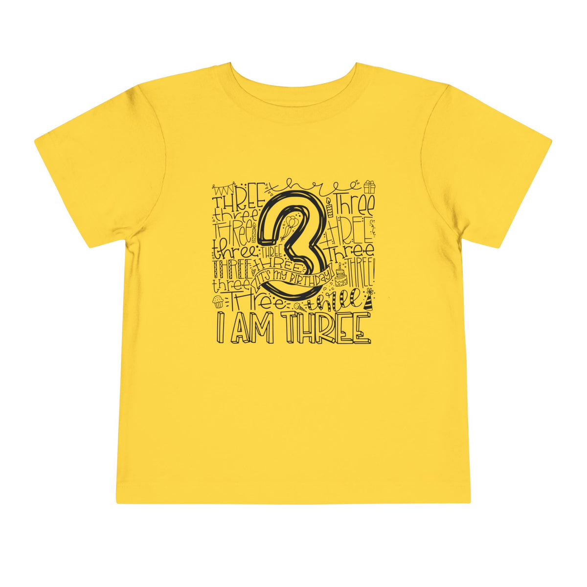 I Am Three Typography Toddler Tee