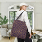 Golden Amethyst Radiance Mandala Canvas Tote Bag