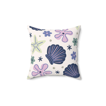 Shellflower Cove Throw Pillow