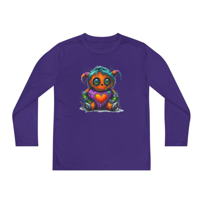 Patchwork Pumpkin Heart Youth Long Sleeve Tee