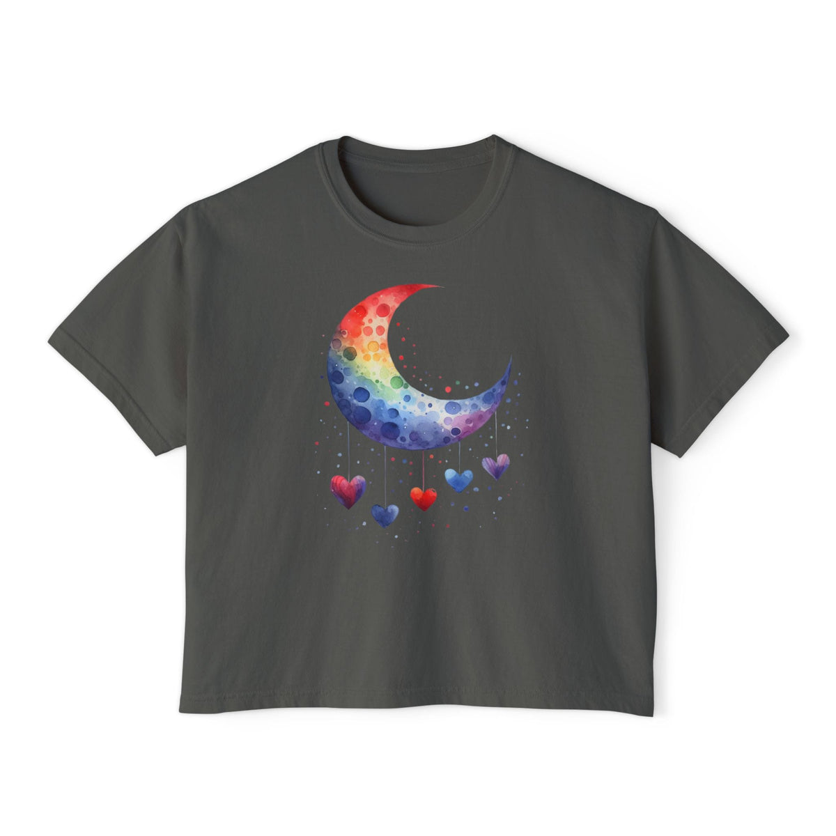Colorful Heart Moon Women's Boxy Tee