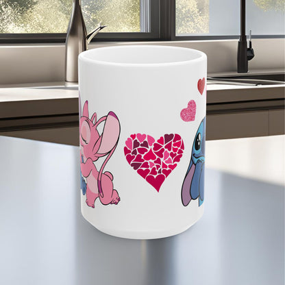 Valentine Stitch Ceramic Mug, (11oz, 15oz)